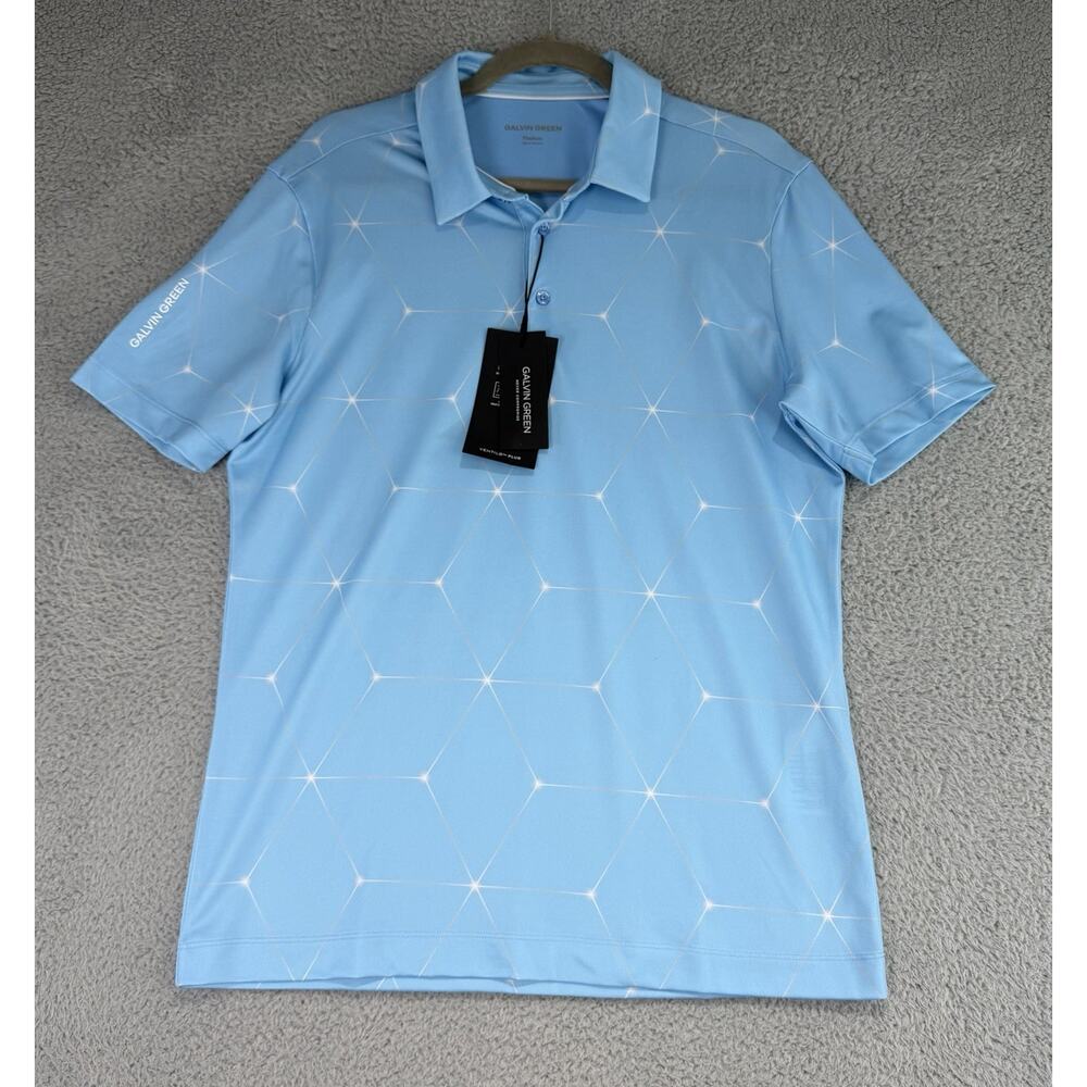 Galvin Green Milo Alaskan Blue Ventil8-PLUS Polo Golf Shirt Mens Size Medium